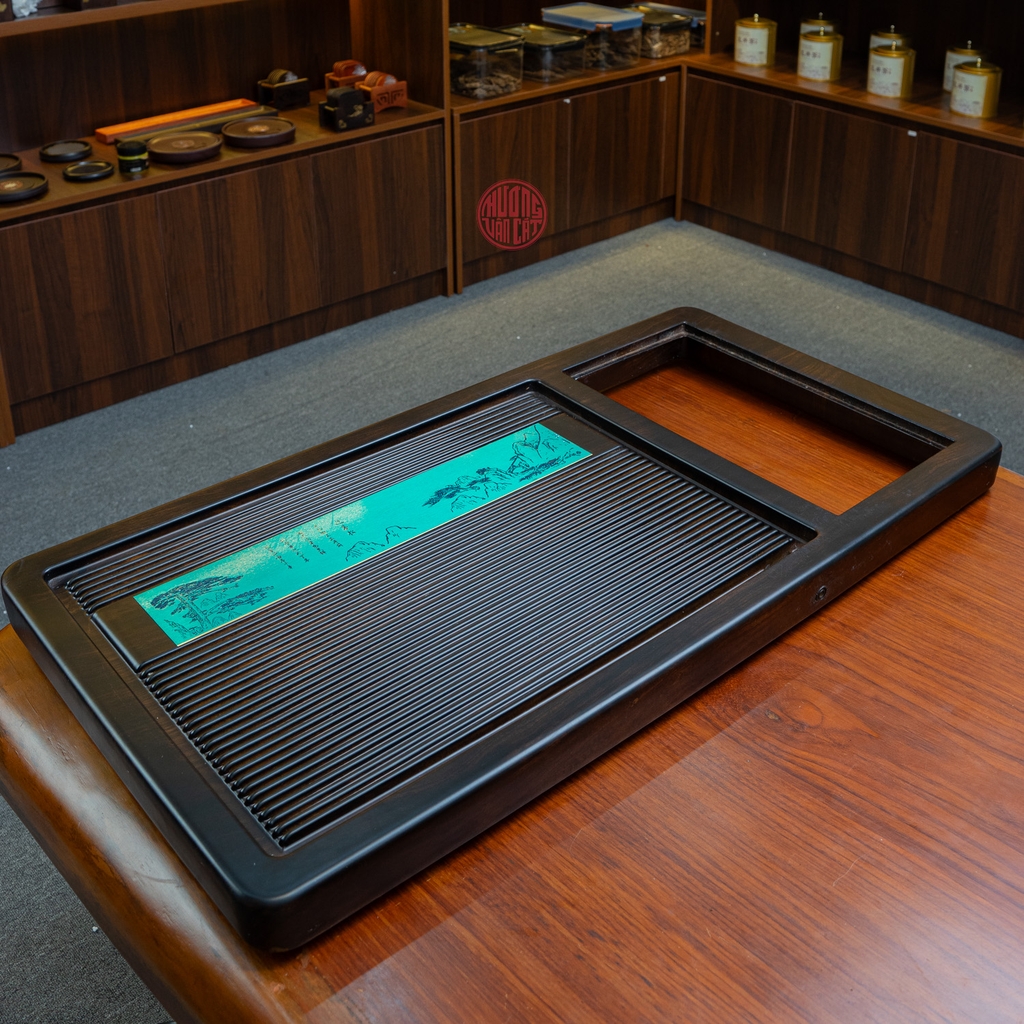 KHAY TRÀ GỖ MÀU MUN CAO CẤP (87x45 CM)