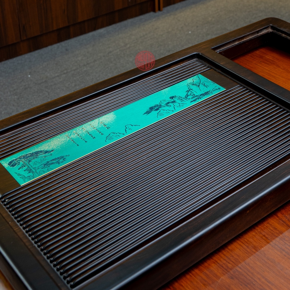 KHAY TRÀ GỖ MÀU MUN CAO CẤP (87x45 CM)