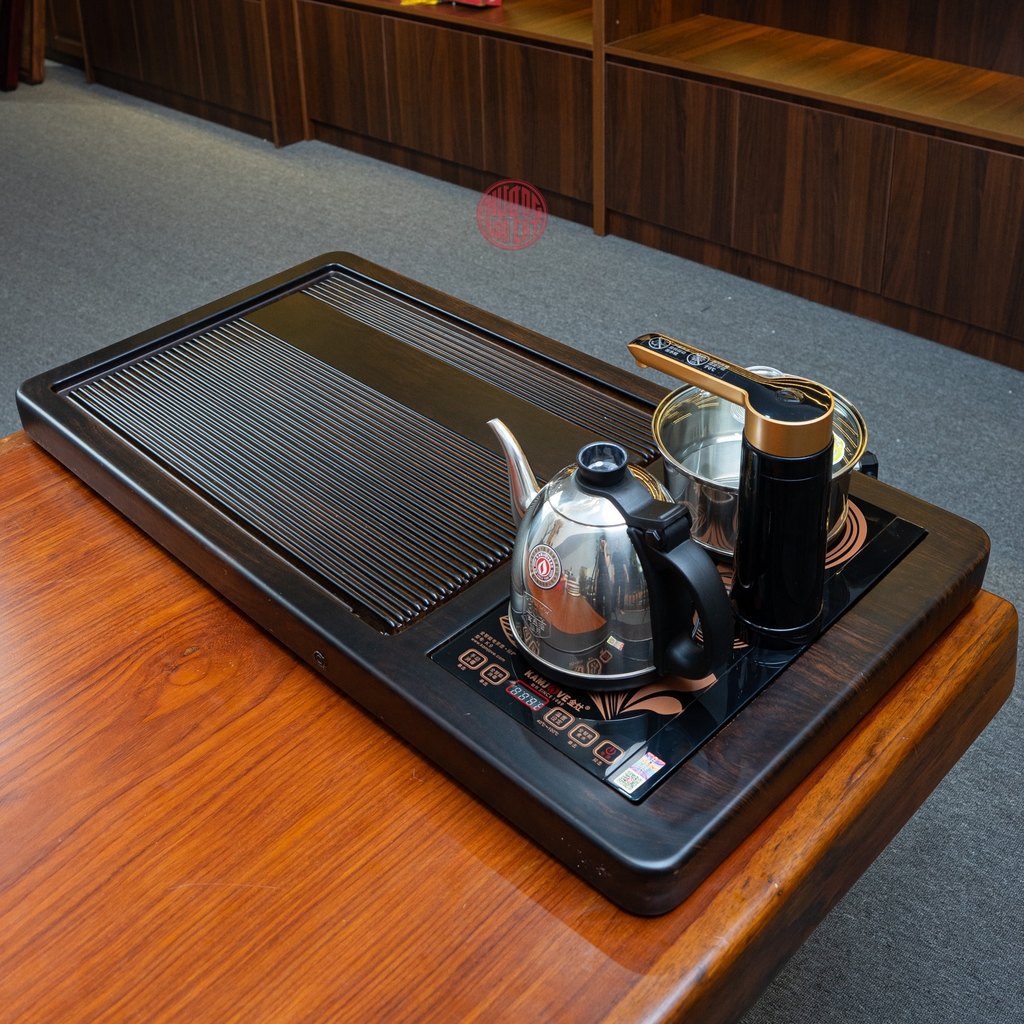 KHAY TRÀ GỖ MÀU MUN CAO CẤP (87x45 CM)