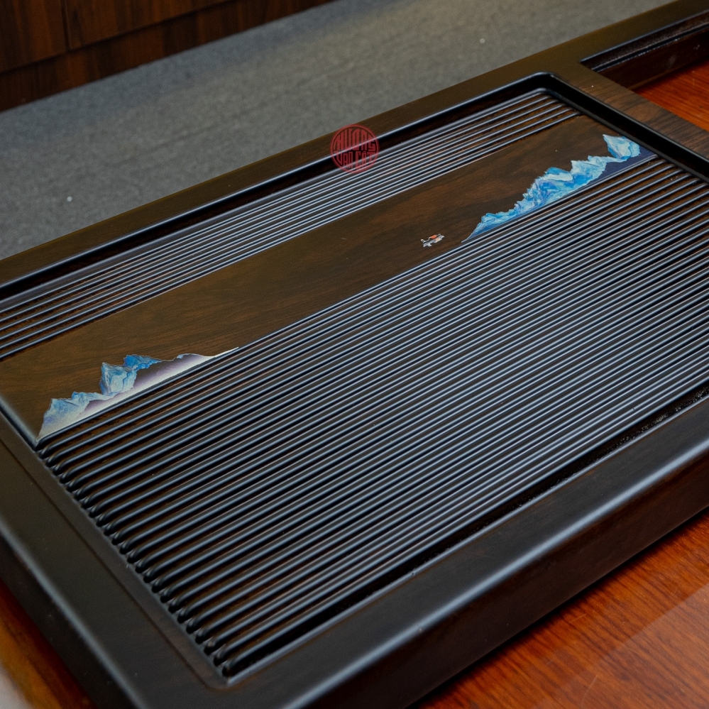 KHAY TRÀ GỖ MÀU MUN CAO CẤP (87x45 CM)