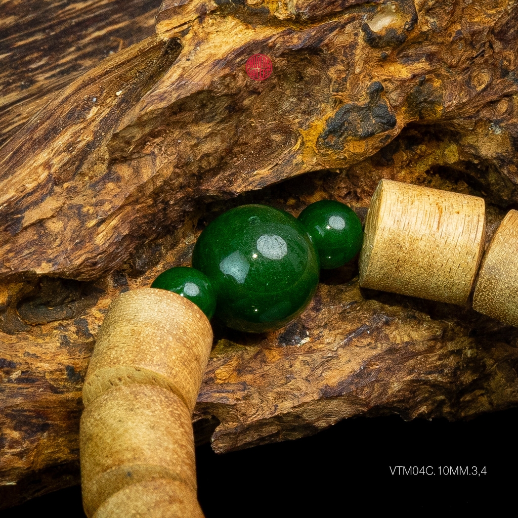 Vòng trầm hương trúc 10 li mix cẩm thạch