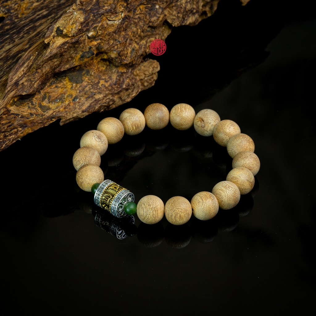 Vòng trầm hương tốc già tròn 12 li mix Bạc