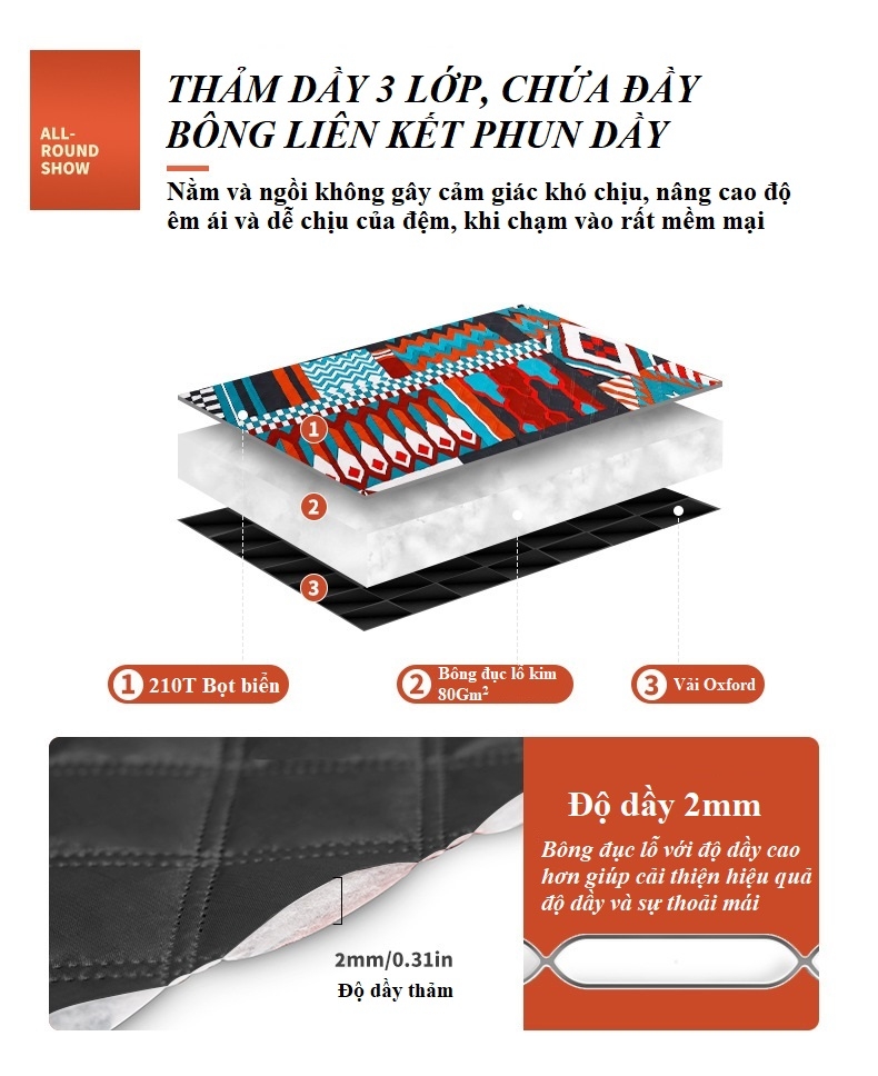 Thảm dã ngoại siêu âm dày thảm chống thấm nước và chống ẩm thảm cắm trại chất lượng cao