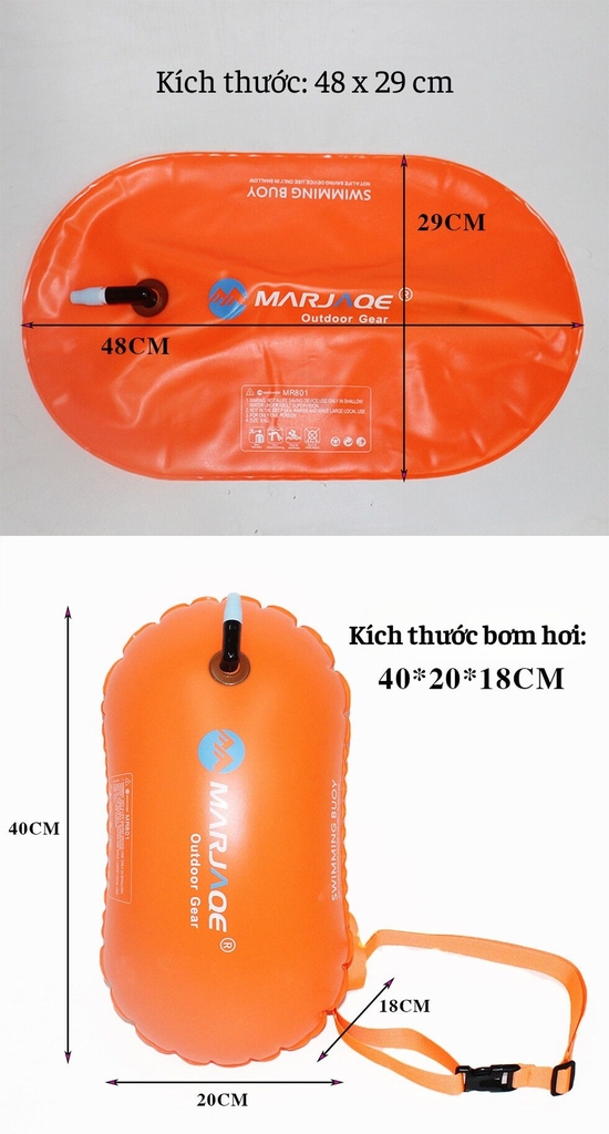 Phao bơi túi khí đơn dễ dàng bơm phồng phao ,Phao nổi bơi sông, phao cứu hộ cứu sinh tập bơi