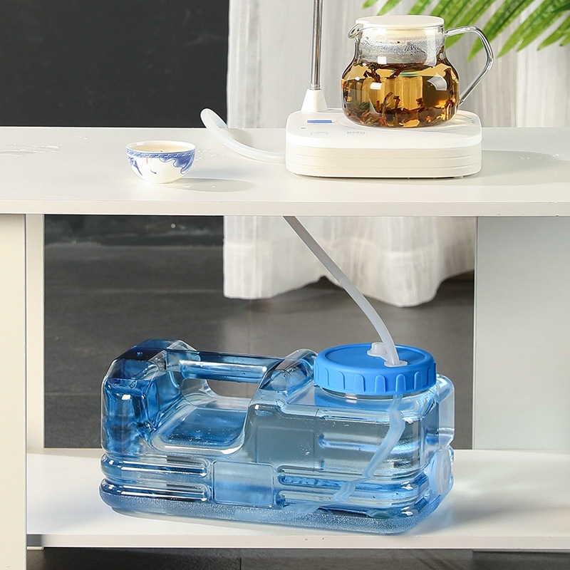 Bình Nước Trong Suốt 5L/7L/10L/15L/20L/24L Can Đựng Nước Cắm Trại Dã Ngoại Kèm Vòi Dự Phòng + Nắp Đậy + Ống Nối Dài + Cọ Bình