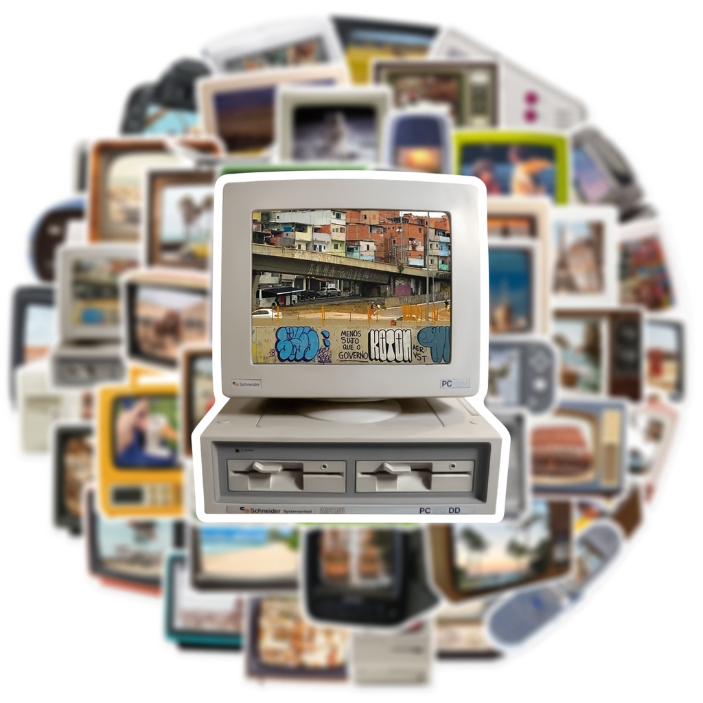 50 tấm dán Sticker Nghệ Thuật Retro Tivi Máy Tính không thấm nước dán laptop, điện thoại, nón bảo hiểm, xe, điện thoại