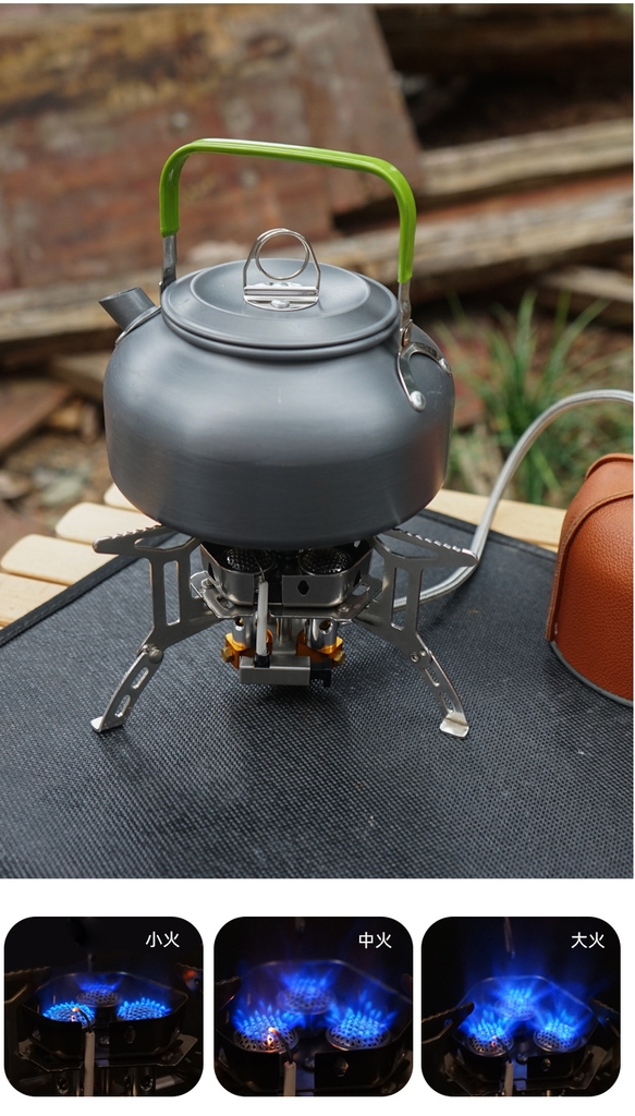 Bếp gas mini 3 đầu đốt bếp gas gấp gọn đánh lửa điện tử tự động chống gió chính hãng