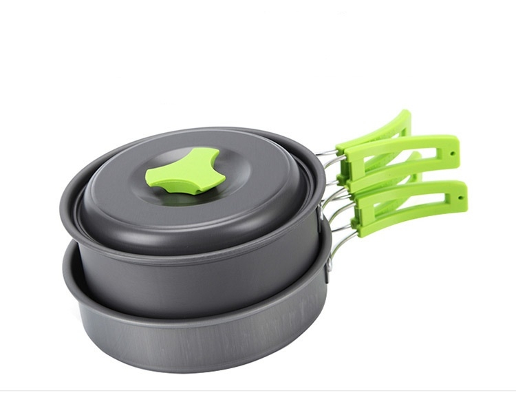 Bộ nồi chảo nấu ăn gấp gọn có túi đựng du lịch, cắm trại 07 món tiện ích chính hãng AoTu AT6385