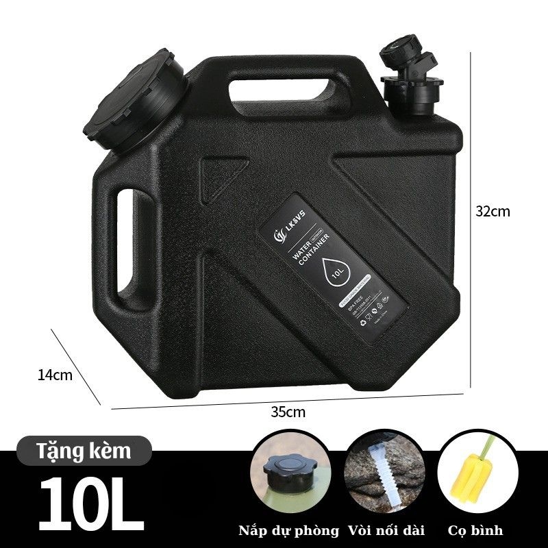 Bình đựng nước cắm trại 5L/11L/18L/25L di động ngoài trời với nắp dự phòng nhỏ + ống nối dài + bàn chải