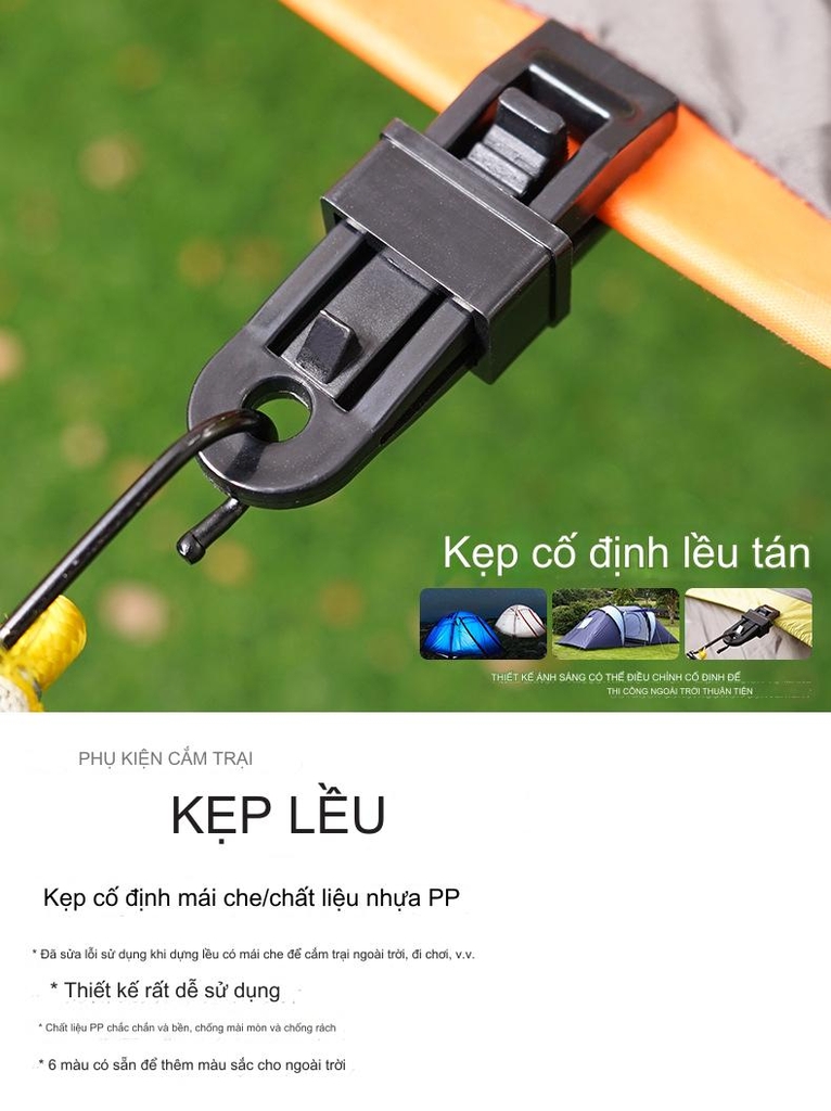 Kẹp cố định cho mái che ngoài trời, phụ kiện nhựa gia cố cho kẹp gió, kẹp cỡ lớn cho mái che lều cắm trại dã ngoại