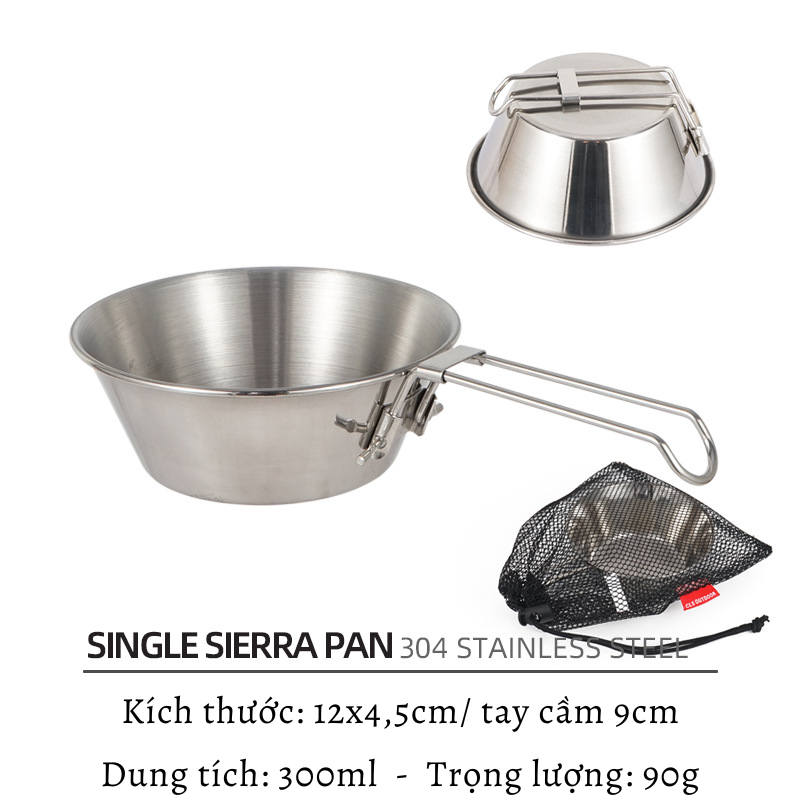 Bát gấp bằng thép không gỉ Chén/ Bát gấp gọn di động bát cơm siêu nhẹ inox 304, chén đi phượt.