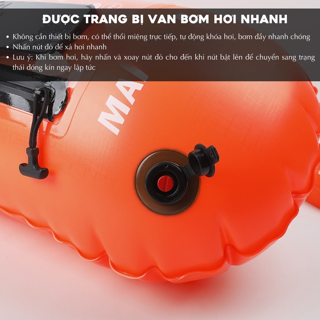 Túi đựng đồ phao bơi chống nước có khóa kéo kín dành cho điện thoại di động dùng dưới nước 20L M1