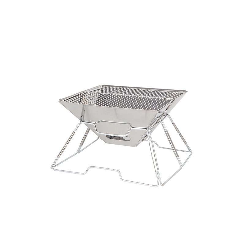 Bếp nướng inox ngoài trời di động gấp gọn, bếp than dã ngoại 3-5 người bếp nướng than hoa Selpa