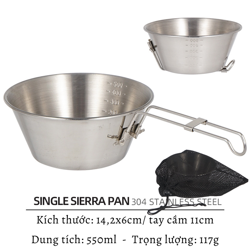 Bát gấp bằng thép không gỉ Chén/ Bát gấp gọn di động bát cơm siêu nhẹ inox 304, chén đi phượt.