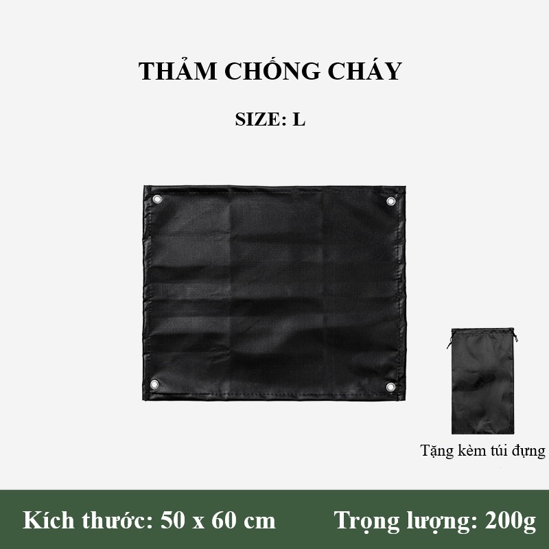 Thảm chống cháy ngoài trời, vải chống cháy cho cắm trại, dã ngoại chịu nhiệt, cách nhiệt, thảm nấu nướng và nướng BBQ