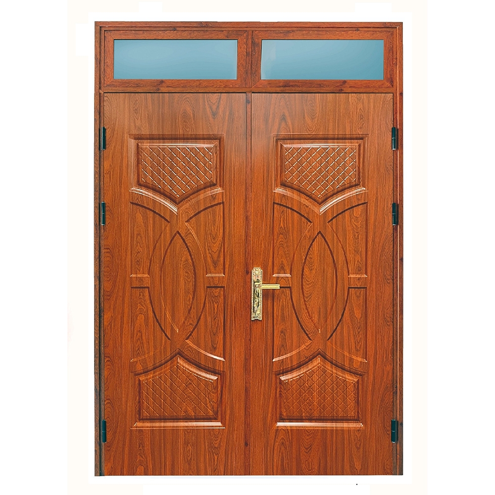 Mẫu cửa nhôm giả gỗ 2 cánh BN04 | Bảo Ngọc Doors
