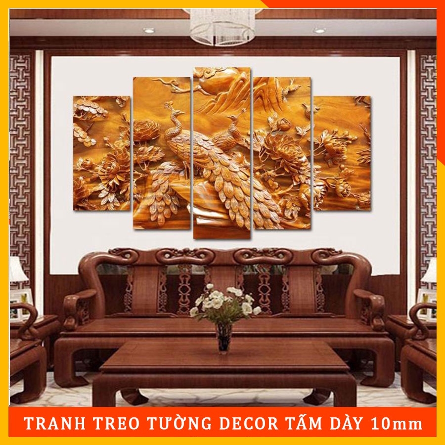 Khung Tranh Treo Tường Phòng Khách Chim Công 3D Đẹp in UV | NGỌC ...