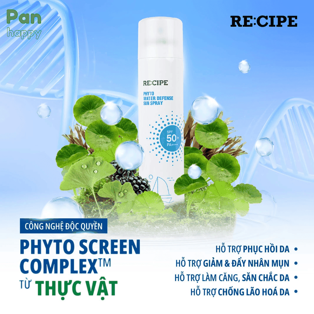 Xịt Chống Nắng RE:CIPE Chống Nước Không Trôi 180ml