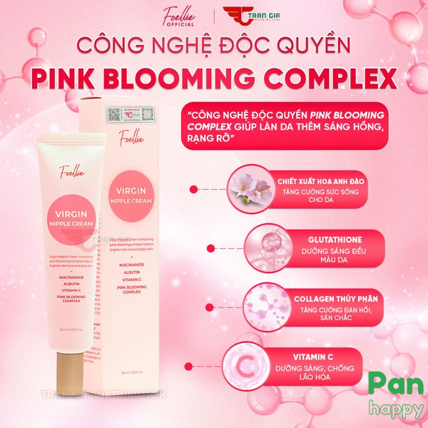Foellie Kem Làm Hồng Nhũ Hoa Vùng Kín Virgin Nipple Cream 30ml