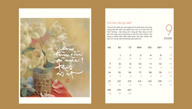 Lịch Để Bàn Lòng đất nở hoa trời