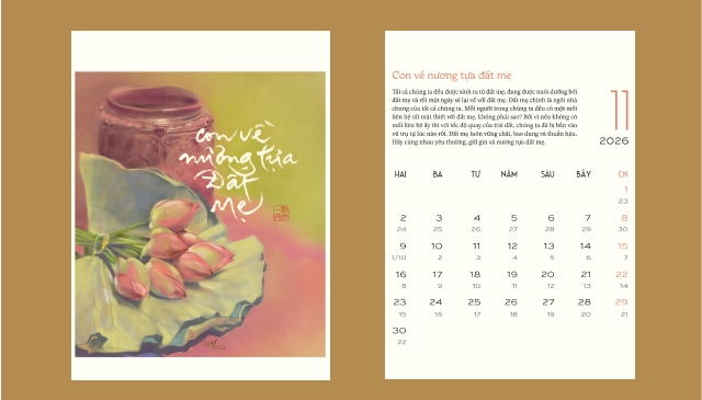 Lịch Để Bàn Lòng đất nở hoa trời