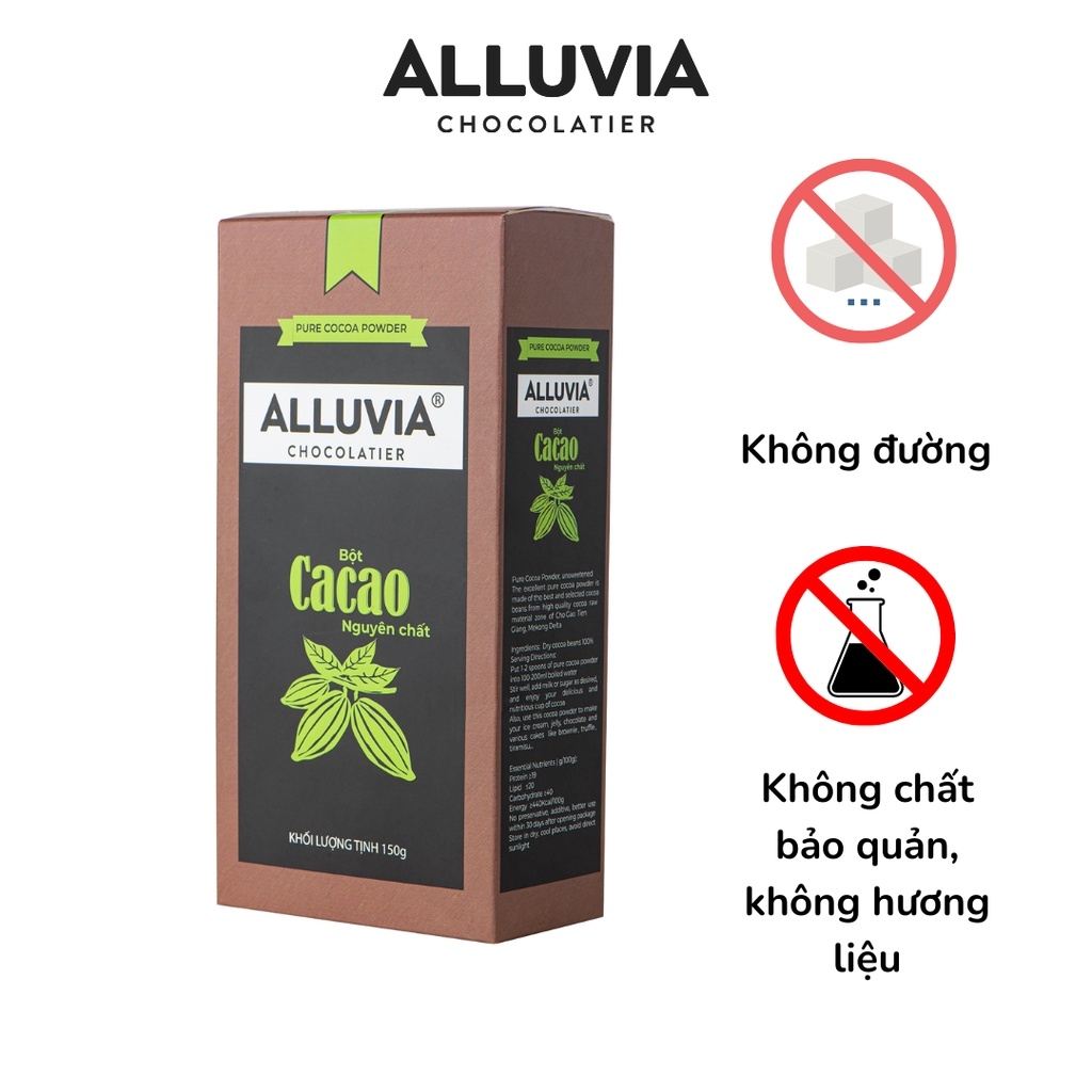 ALLUVIA Bột Ca Cao Nguyên Chất 150g