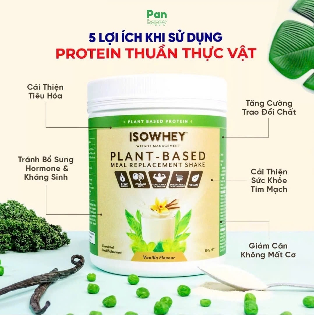 ISOWHEY Thay Bữa Ăn Plant-Based Meal Replacement Shake Vanilla 550g