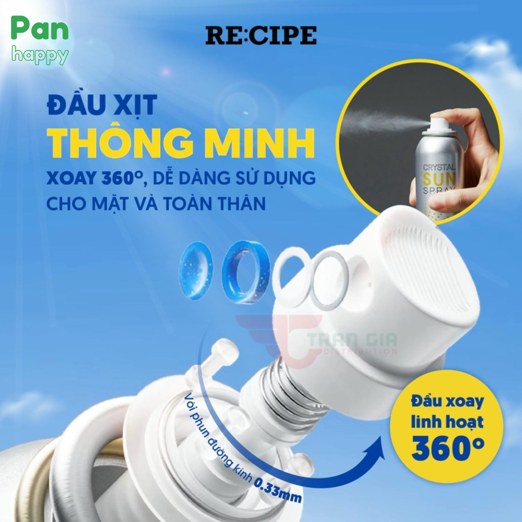 Xịt chống nắng RE:CIPE Crystal Sun Spray SPF50+ PA+++ 80ml