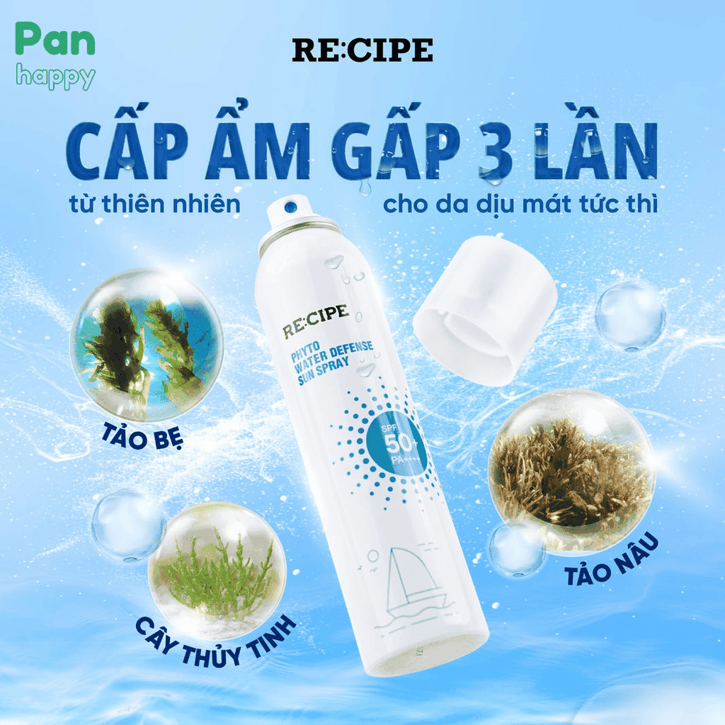 Xịt Chống Nắng RE:CIPE Chống Nước Không Trôi 180ml
