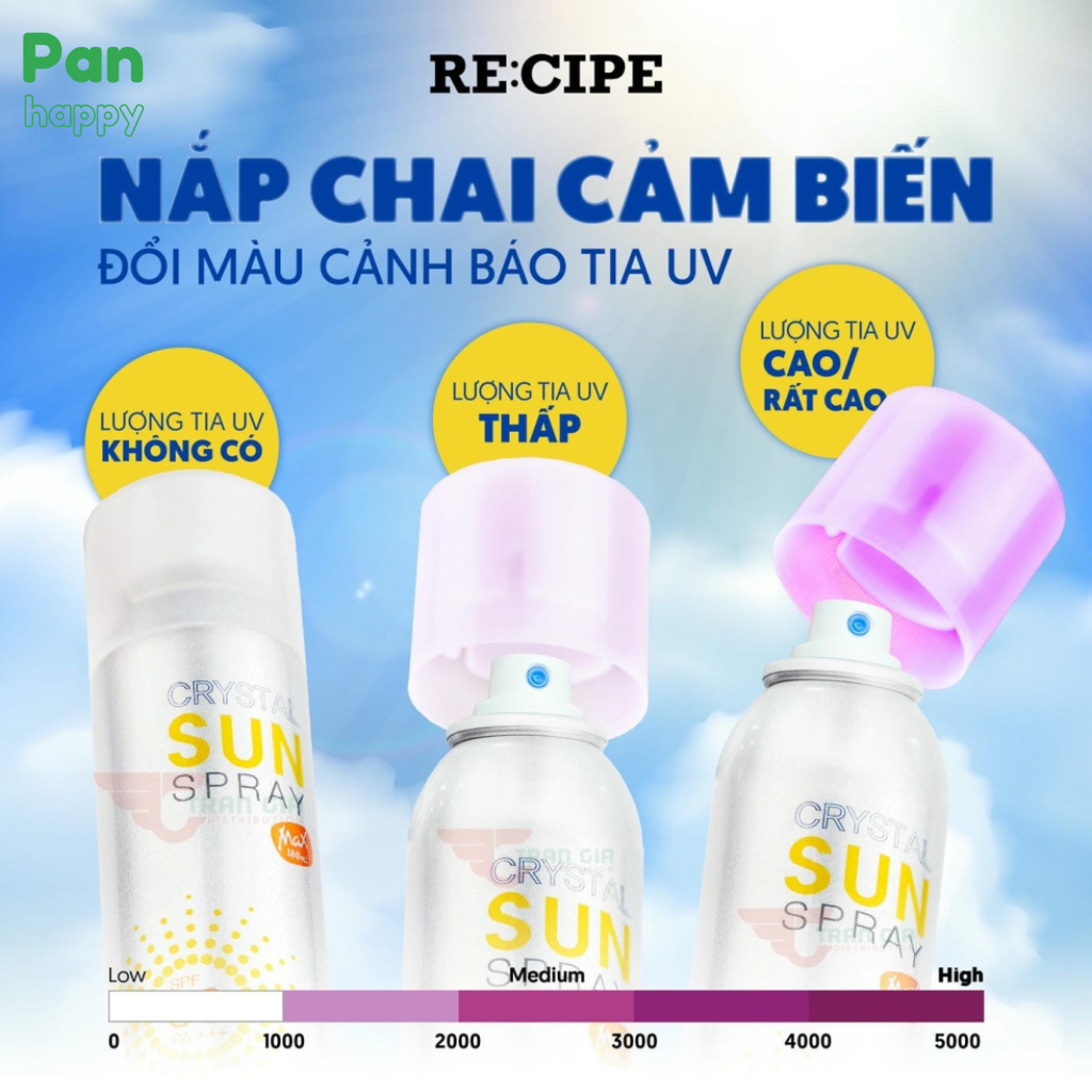 Xịt chống nắng RE:CIPE Crystal Sun Spray SPF50+ PA+++ 80ml