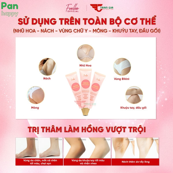 Foellie Kem Làm Hồng Nhũ Hoa Vùng Kín Virgin Nipple Cream 30ml