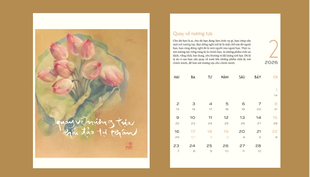 Lịch Để Bàn Lòng đất nở hoa trời