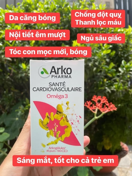 Arkopharma Arkogelules Omega 3 dầu cá hỗ trợ tim mạch 180V
