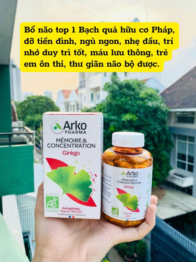 Arkopharma Ginkgo tuần Hoàn Máu Não 150V