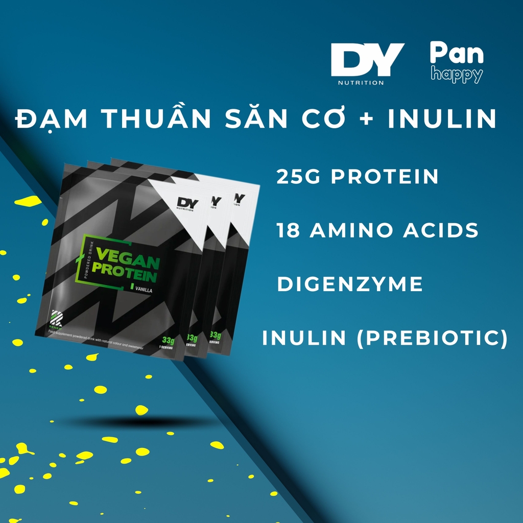 Đạm Thuần săn cơ giảm mỡ + Inulin, túi nhỏ tiện lợi mang đi DY vegan protein-Độc Quyền