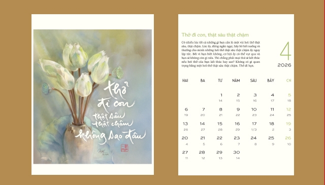 Lịch Để Bàn Lòng đất nở hoa trời