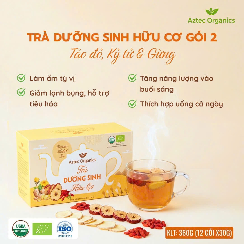 Aztec Organic Trà Dưỡng Sinh Hữu Cơ Táo Đỏ Kỷ Tử