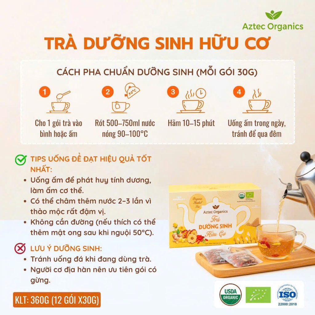 Aztec Organic Trà Dưỡng Sinh Hữu Cơ Táo Đỏ Kỷ Tử