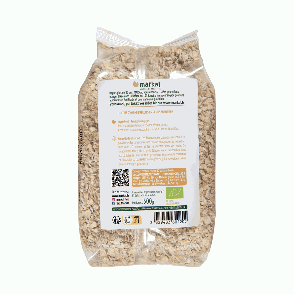 Markal Yến mạch mỏng dẹt hữu cơ 500g