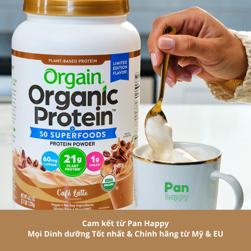 Protein Orgain Superfoods Đạm thực vật Detox giảm mỡ 50 Rau Củ Quả 1,2kg