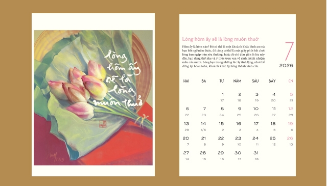Lịch Để Bàn Lòng đất nở hoa trời