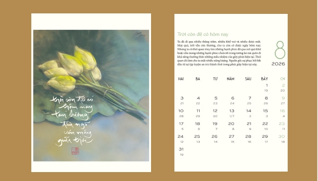 Lịch Để Bàn Lòng đất nở hoa trời