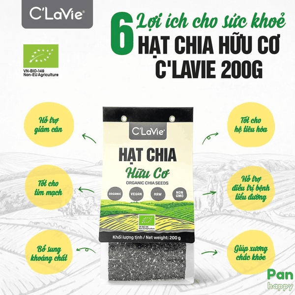 Combo 3 C’LaVie Hạt chia hữu cơ 200g