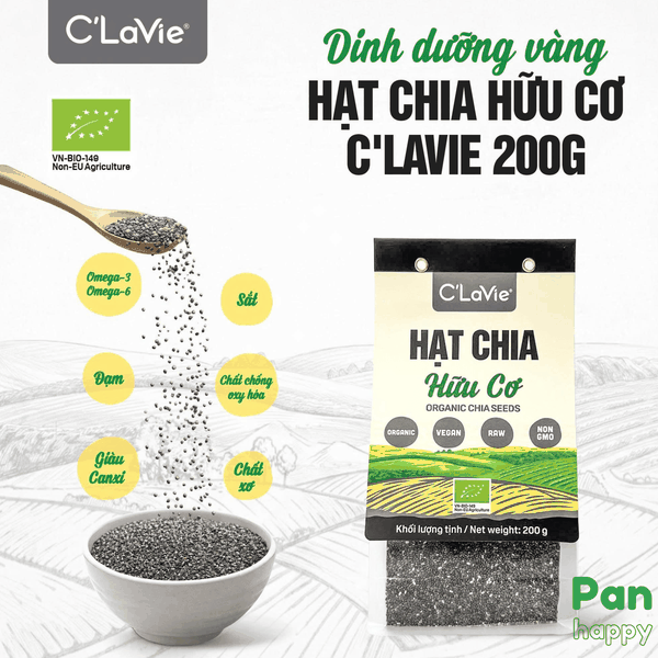Combo 3 C’LaVie Hạt chia hữu cơ 200g