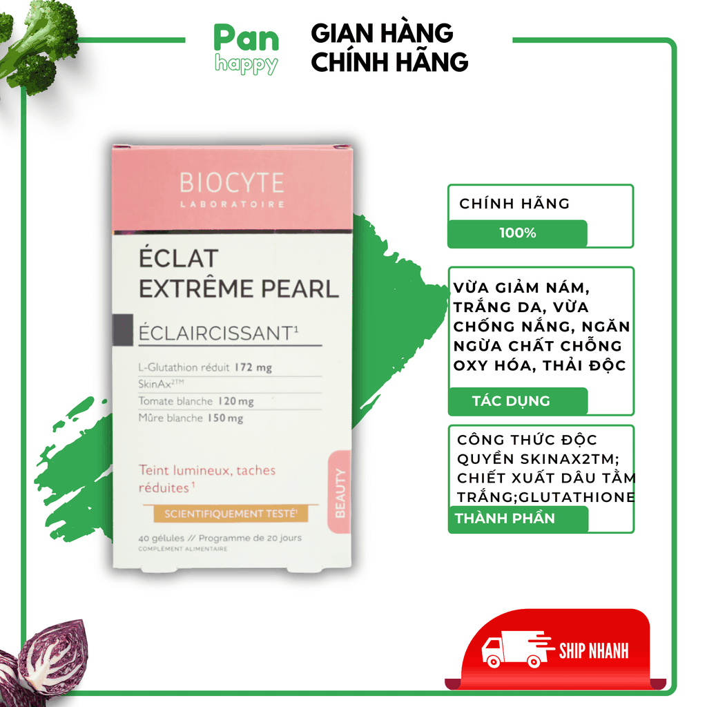 Biocyte B01-Éclat Extrême Pearl giảm nám, trắng da, chống nắng 40V