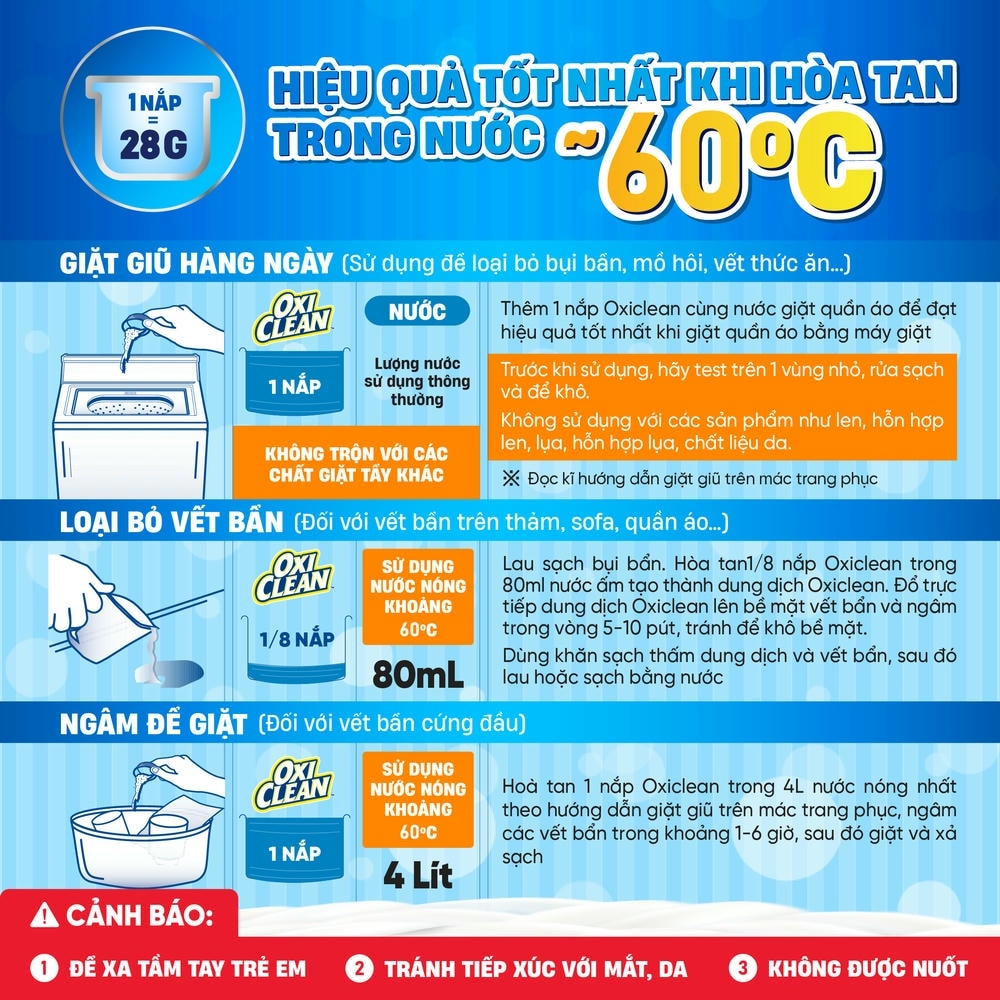 OXICLEAN Giặt Tẩy Đa Năng số 1 Mỹ - 500g