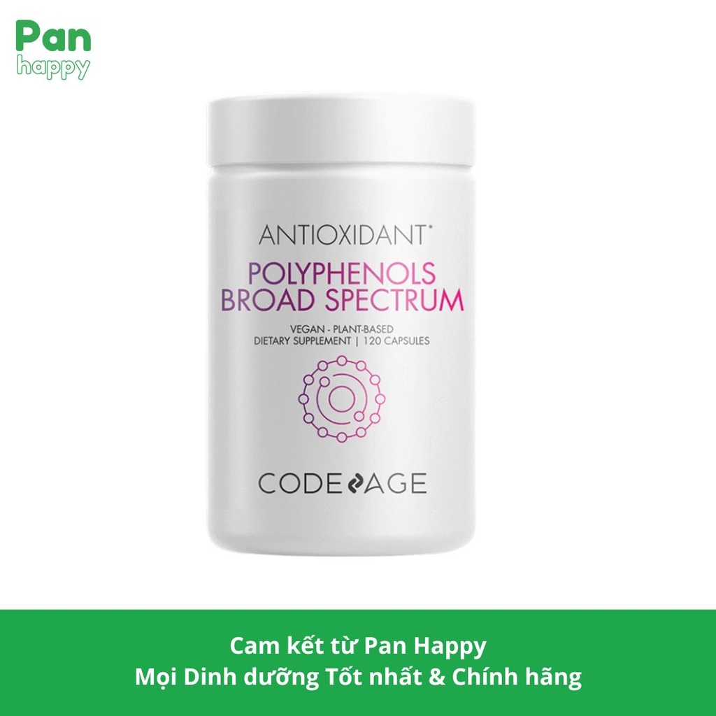 Viên chống nắng Polyphenols Broad Spectrum Codeage Mỹ 120 viên