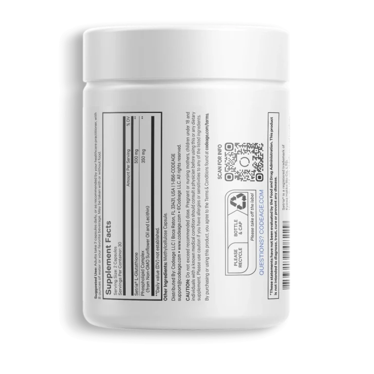 CODEAGE Liposomal Glutathione (Setria L-Glutathione) 500mg - 60V