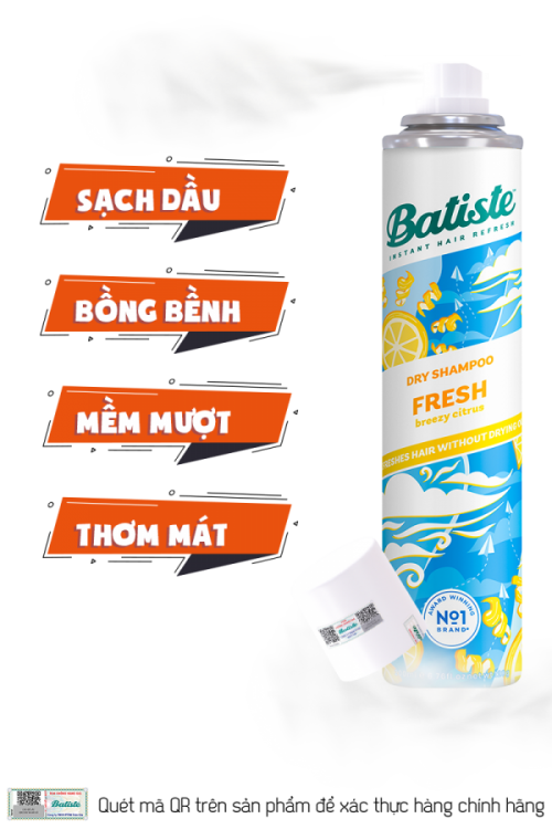 Bastiste Dầu Gội Khô Fresh 200ml