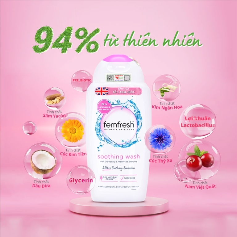 Femfresh DDVS Giảm bệnh phụ khoa, kháng khuẩn top 1 Anh - 250ml